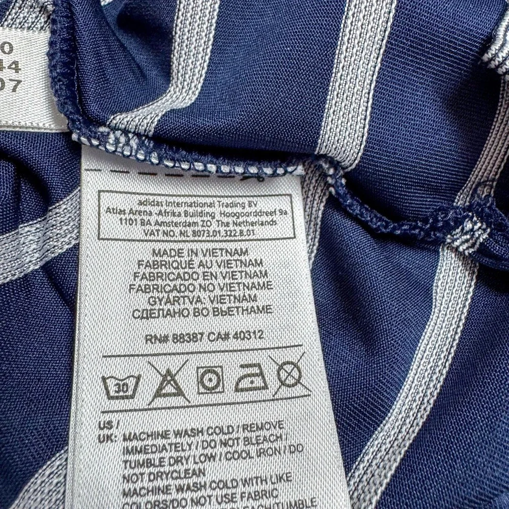 Adidas Golf Polo Shirt Mens Large Blue‎ Stripe ClimaCool Stretch Performance Top
